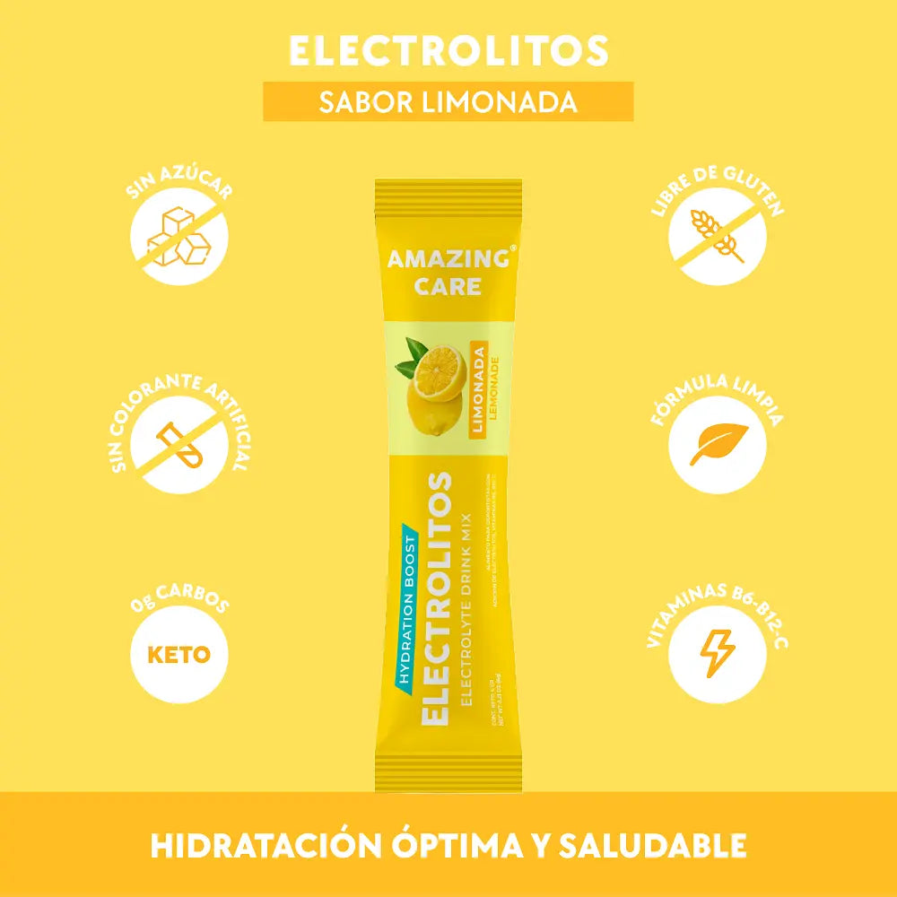 6 Cajas Electrolitos 12 Sticks Limonada (72 sticks)