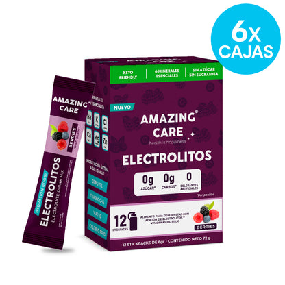 6 Cajas Electrolitos 12 Sticks Berries (72 sticks)