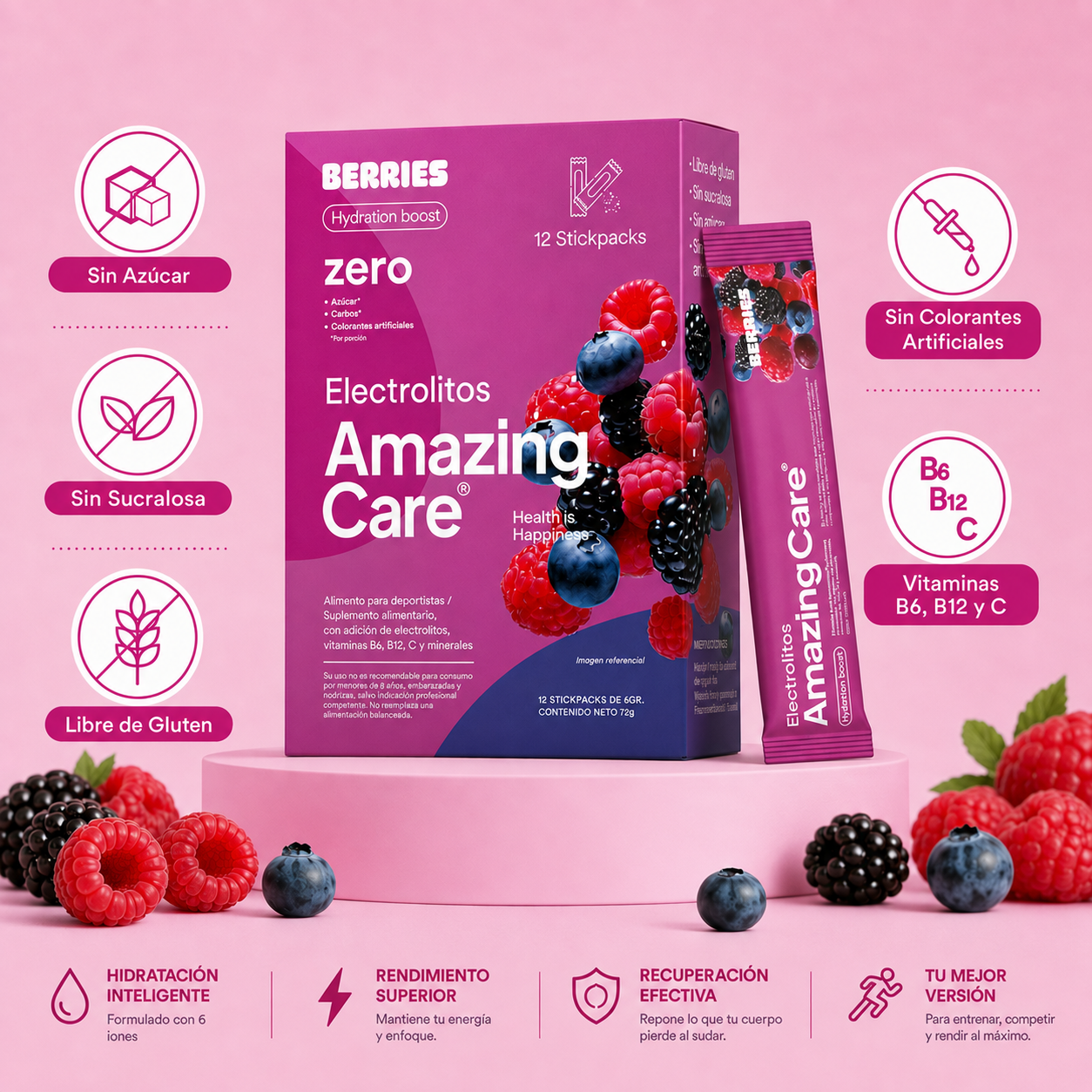 3 Cajas Display de 30 Sticks Berries (90 Sticks)