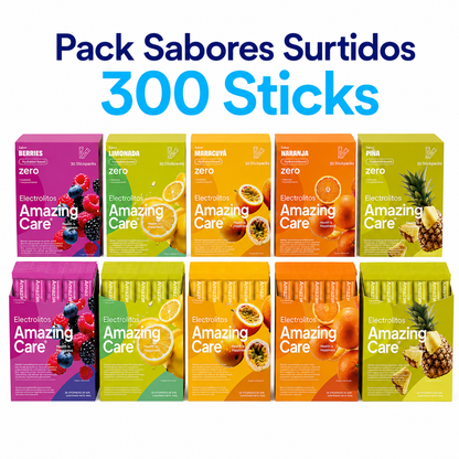 Pack Inicial - 10 Cajas Electrolitos de 30 Sticks Todos los Sabores (300 sticks)
