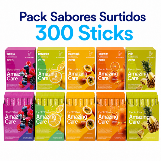 Pack Inicial - 10 Cajas Electrolitos de 30 Sticks Todos los Sabores (300 sticks)