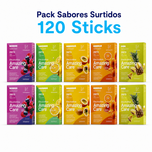 Pack Inicial - 10 Cajas Electrolitos de 12 Sticks Todos los Sabores (120 sticks)