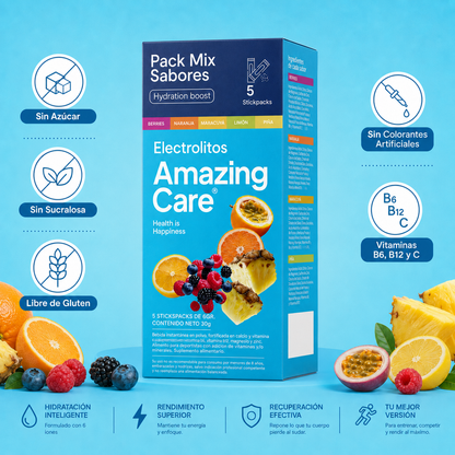 10 Cajas Electrolitos en Polvo Mix Sabores 5 Sticks (50 sticks)
