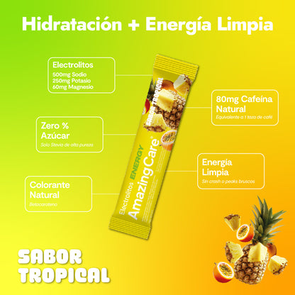 6 Cajas Electrolitos Energy 10 Sticks Tropical (60 sticks)
