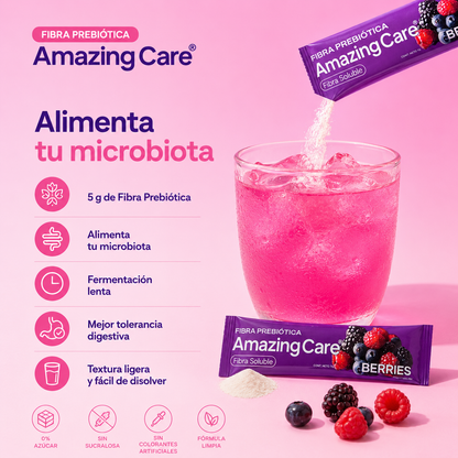 5 Cajas Fibra Prebiótica 20 Sticks Berries (100 sticks)