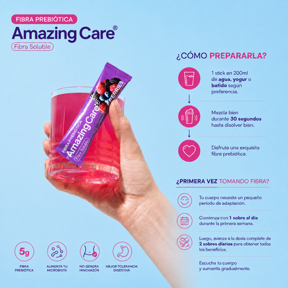 5 Cajas Fibra Prebiótica 20 Sticks Berries (100 sticks)