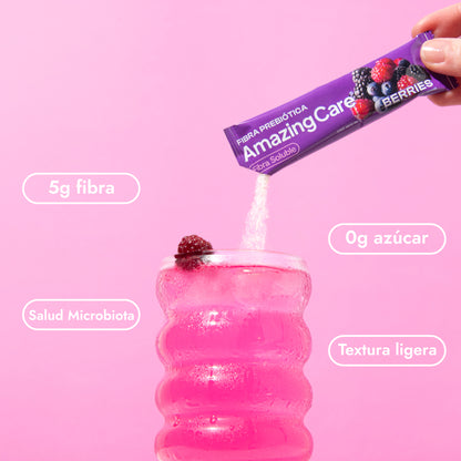 5 Cajas Fibra Prebiótica 20 Sticks Berries (100 sticks)
