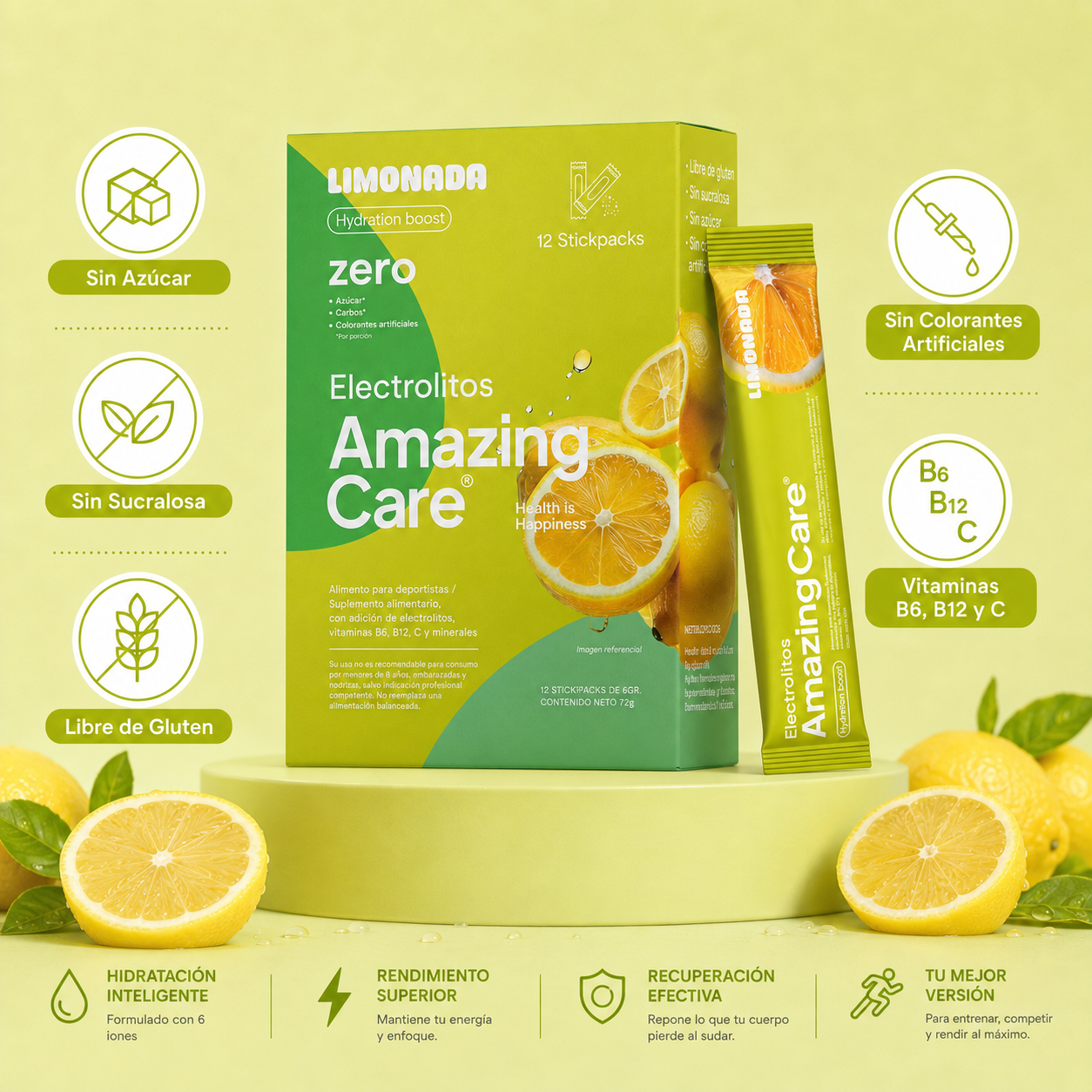 3 Cajas Display de 30 Sticks Sabor Limonada (90 Sticks)