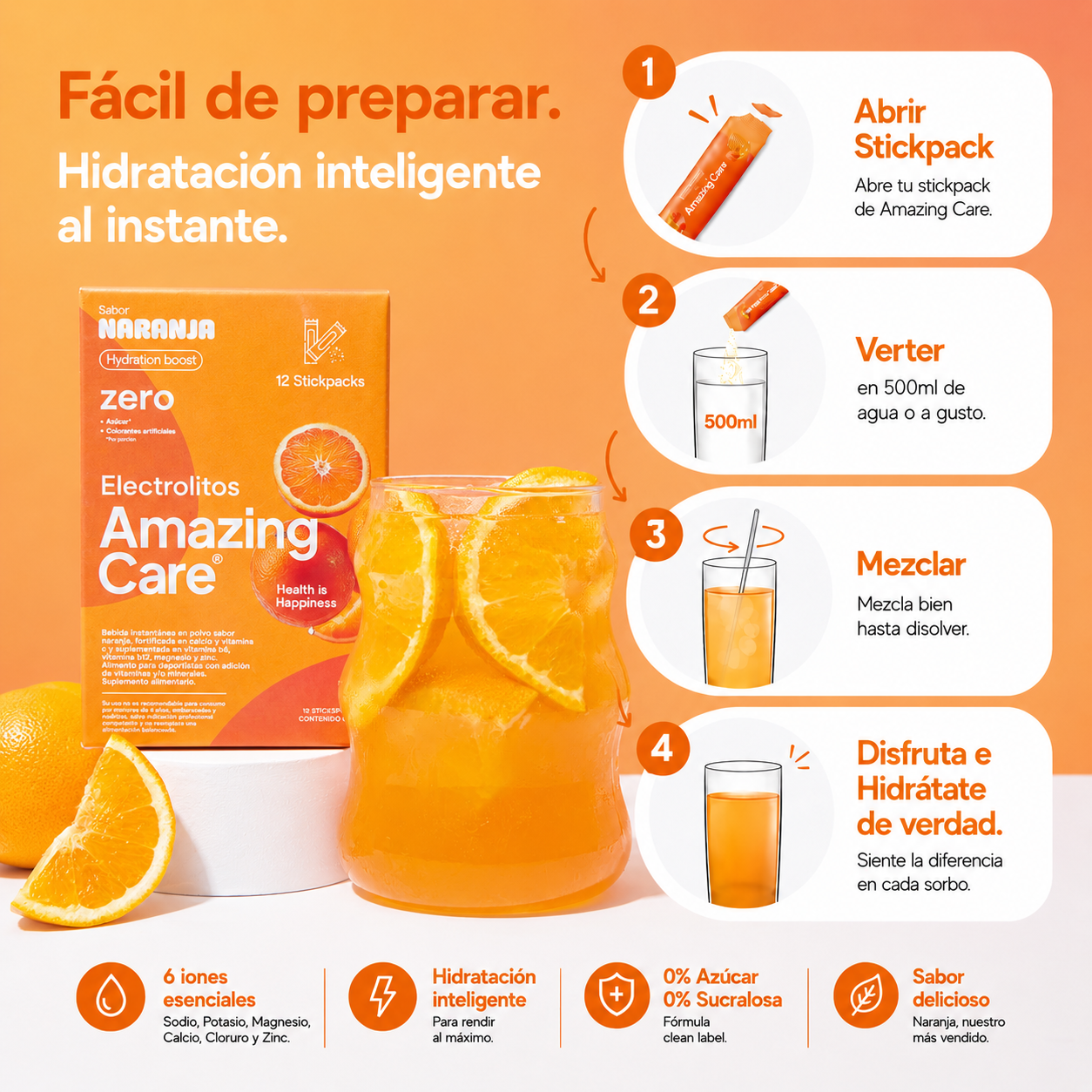 3 Cajas Display de 30 Sticks Naranja (90 Sticks)