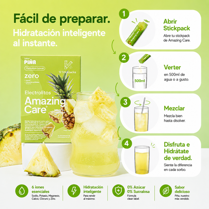 6 Cajas Electrolitos 12 Sticks Piña (72 sticks)