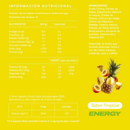 6 Cajas Electrolitos Energy 10 Sticks Tropical (60 sticks)